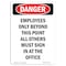 Signmission OSHA Danger Sign, 14" Height, Rigid Plastic, Employees Only Beyond This Point, Portrait OS-DS-P-1014-V-2270 - alternate 1